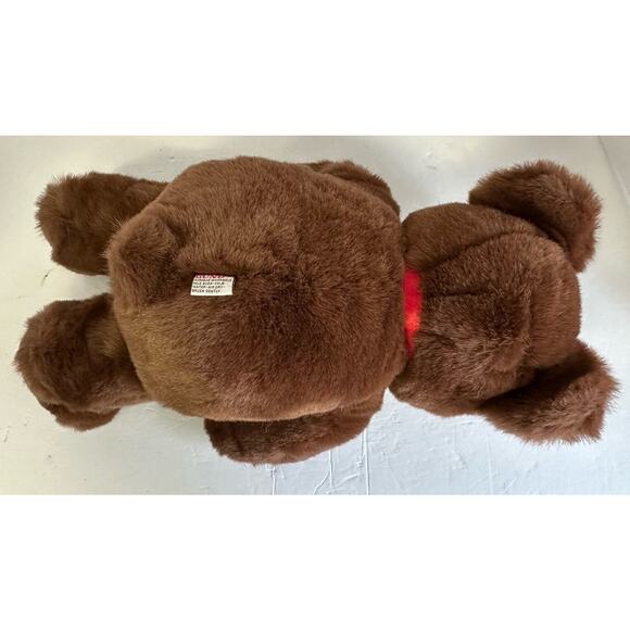 Gund Marshmallow Bear 17" Brown Teddy Plush Red Bow VTG Stuffed Lovey Tags SOFT - Picture 7 of 8